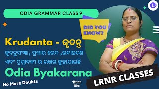 Krudanta କୃଦନ୍ତ Class 9 Odia Grammar Chapter 5 Questions and Answers  LRNR Classes [upl. by Meelak812]