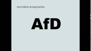 Korrekte Aussprache AfD [upl. by Bradley]