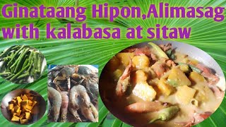 HOW TO COOK GINATAANG KALABASA at SITAW With HIPON and CRABS [upl. by Wattenberg577]