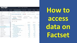 Getting data from Factset [upl. by Hagile991]