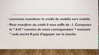 comment transferer le credit de mobilis vers mobilis [upl. by Ferdinand]