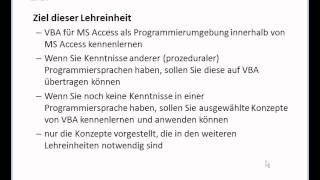 DB0101SU Datenbanken LE01 Grundlagen von VBA und MS Access  Teil 1  Ziel [upl. by Laband922]