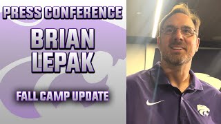 Kansas State Tight Ends Coach Brian Lepak Press Conference  Fall Camp Update [upl. by Yusuk832]