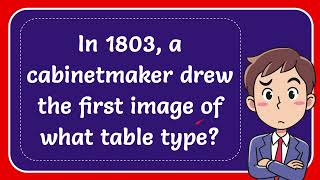 In 1803 a cabinetmaker drew the first image of what table type [upl. by Ynitsed933]