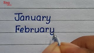 Name of twelve months  January February to December writing twelve months namewritingEng Teach [upl. by Mcarthur190]