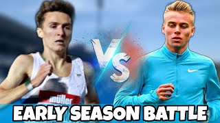 Jake Wightman vs Stewart McSweyn in Melbourne  Track And Field 2024 [upl. by Etteloiv]