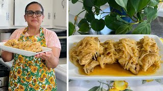 Receta de POLLO ENCEBOLLADO al estilo Salvadoreño almuerzo o cena económica [upl. by Annadiana987]