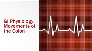 GI Physiology Movements of the Colon [upl. by Helbonnah]
