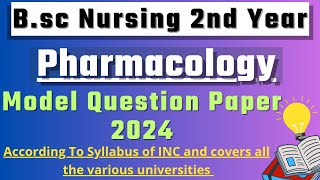 Pharmacology Bsc Nursing 2nd Year Question Paper 2024  Bsc Nursing 2nd Year Pharmacology Paper [upl. by Polak379]