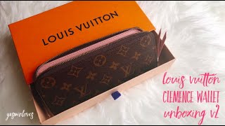 Louis Vuitton Clemence Wallet in Monogram Rose Ballerine  Unboxing Version 2 [upl. by Ainecey]