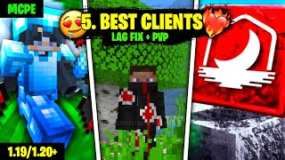 🥵 TOP5 Best Clients For MCPE 120  Best FPS Boost Clients For Mcpe 🔥 [upl. by Tinaret]