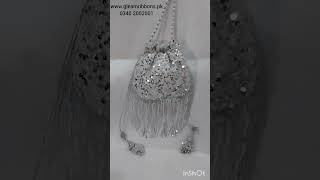 Silver sequins potli with long fringes potlionlineshoppingfashionclutcheshandbagsweddingpurse [upl. by Ardnatal]