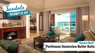 Sunset Bluff Penthouse Oceanview Butler Suite PP1  Sandals La Toc St Lucia  Room Tour amp Review [upl. by Ettelloc872]