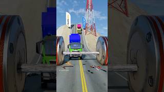 Mixed cars vs logging bollards crash part558 shortvideo beamngdrive shorts india usa truck [upl. by Merrielle]