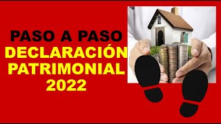 Soy Docente PASO A PASO DECLARACIÓN PATRIMONIAL 2022 [upl. by Ashatan]