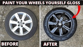 How to Spray Paint Wheels Gloss Black [upl. by Stavro]