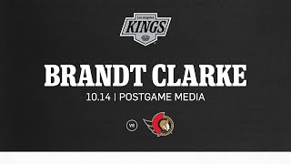 Defenseman Brandt Clarke  1014 LA Kings fall to Ottawa Senators in Overtime [upl. by Aiket965]