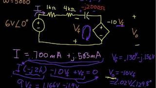 AC ExampleDependent Voltage Source Part 2 [upl. by Ynnad]