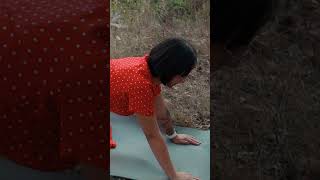 Evelinas yoga outdoors in a dress yoga stretching [upl. by Ariayek]