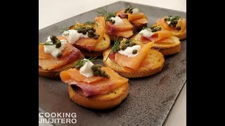 Easy Smoked Salmon Canapes  Ultimate Appetizers [upl. by Rey316]