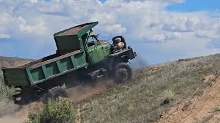 Climbing hills in an old 4 wheel drive dump truck [upl. by Einra273]