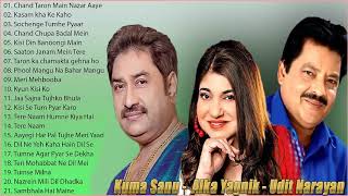 Best Of Udit Narayan Alka Yagnik Kumar Sanu Songs  90s Evergreen Bollywood Songs Jukebox [upl. by Eehsar949]