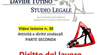 Diritto del lavoro  Video Lezione n 30 Attività e diritti sindacali 2 [upl. by Redman125]