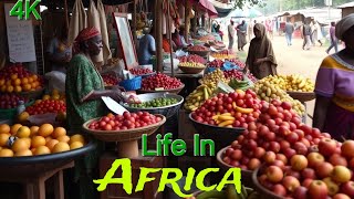 Lagos Nigeria 4k Walking Tour  Market Life  Buying Fruits And Sea Food [upl. by Vaenfila]