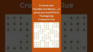 TV series with Chandler and Monica  Crossword Clue crossword crosswordpuzzles [upl. by Ynots975]