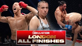 FIRST ROUND STOPPAGE ⏱  Every Finish From Bellator Champions Series London 👊💥 [upl. by Cordelie]