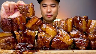 POBOLA MUKBANG  PORK ADOBO WITH COLA  BRAISED PORK BELLY  ALFIE EATS [upl. by Ellerud262]