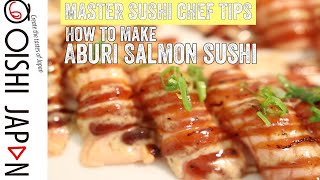 How to make Aburi Salmon Sushi  炙りサーモン鮨の作り方 [upl. by Ardnaek]