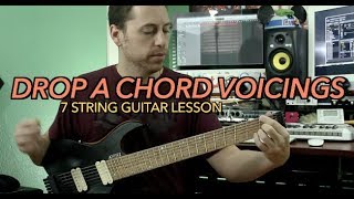 Drop A Chord Voicings  7 String Guitar Lesson [upl. by Aprile]