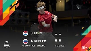 Rublev vs Gojo  CROATIA vs RUSSIA  Group B Match 1 Highlights [upl. by Anilev]