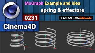 0231 MoGraph Examples  spring amp delay effector amp squash amp stretch deformer  in cinema 4d [upl. by Gussy]