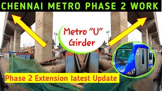 🛑 Latest Update On Chennai Metro Phase 2 Extension  launched a 30 meter long U girder  CMRL Update [upl. by Fisk]