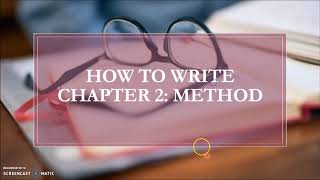 How to Write Chapter 2 METHOD IMRAD Part 3  SHS [upl. by Rehpetsirhc]