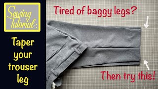 How to taper your Trousers  Trousers alteration  Sewing Tutorial [upl. by Oemac]