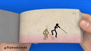 Epic Stickman Flip Book Fight  Spear Duel Animation [upl. by Jarib]