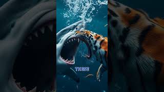 Epic Underwater Battle Great White vs Tiger Shark – Clash of Ocean Titans shark [upl. by Aihsetan]