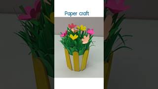 Mini flower vase papercraft diy craft youtubeshorts ytshorts ytshort easy trending music [upl. by Eahsan]