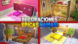 MINECRAFT COMO DECORAR DE FORMA EPICA LA HABITACION DE TU CASA  LAS MEJORES CAMAS [upl. by Shaw]