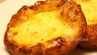 Pastry Cream Custard Danish Pockets Recipe  Video Culinary [upl. by Tager]