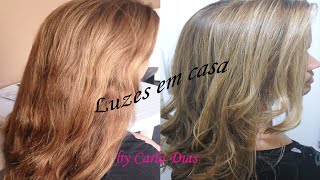 Tirar o laranja do cabelo com luzes na touca por Carla Dias [upl. by Fiske759]