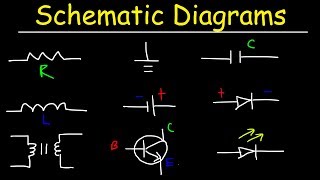 Schematic Diagrams amp Symbols Electrical Circuits  Resistors Capacitors Inductors Diodes amp LEDs [upl. by Yneffit]