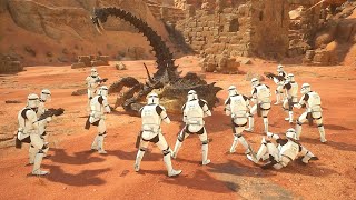 Clone Troopers vs Scorpion Boss  STAR WARS JEDI SURVIVOR NPC Wars [upl. by Arbmik951]