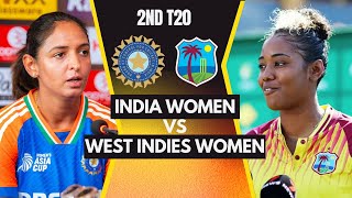 🔴LIVE INDIA W vs WEST INDIES W  2nd T20I at Navi Mumbai  IND W vs WI W  Live Score amp Commentary [upl. by Bryon]