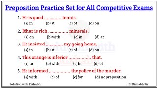 Preposition objective questions  Preposition practice set  Preposition exercise in English grammar [upl. by Adyol599]