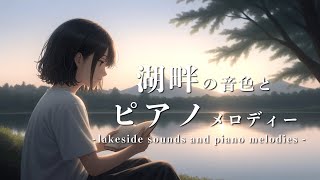 【環境音あり】湖畔の音色とピアノメロディー 🎹  ambient sound Lakeside Tones and Piano Melodies 🎹 [upl. by Fenella234]