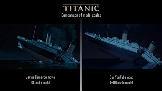 Titanic splits and sinks  James Camerons 200 million movie VS our 1000 miniature Comparison [upl. by Plafker887]